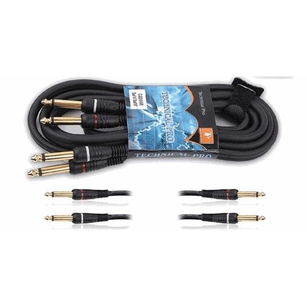 Technical Pro Technical Pro cdqq186 Dual .25 in. to Dual .25 in. Audio Cables cdqq186